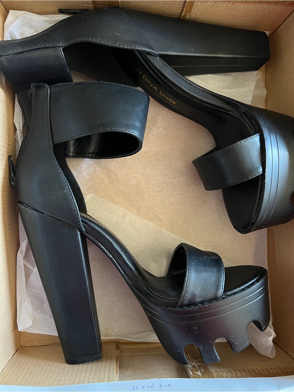 Diva Black Chunky Platform Sandals
